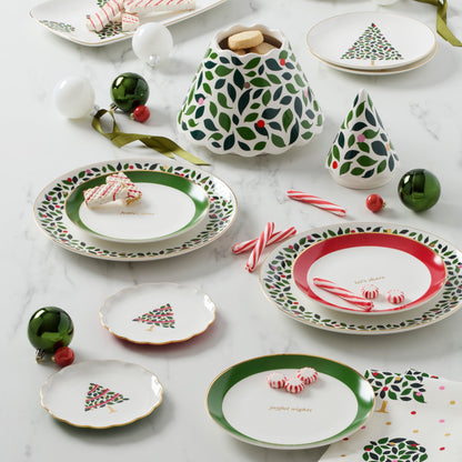 Evergreen Rim Accent Plates, Set of 4