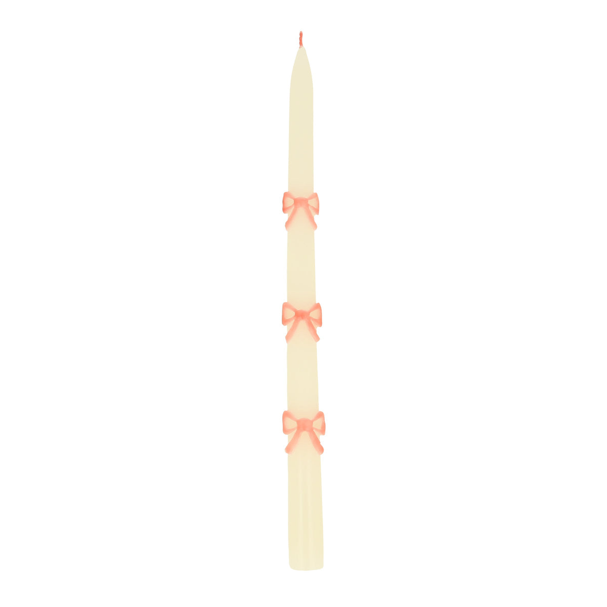 Pink Bow Taper Candles, Set of 2