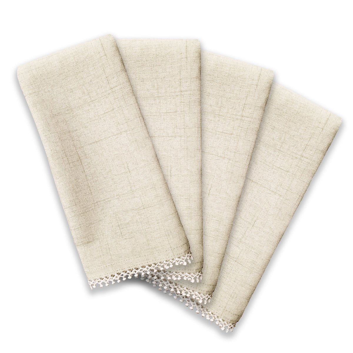 French Perle Natural 19x19 Napkins, Set of 4