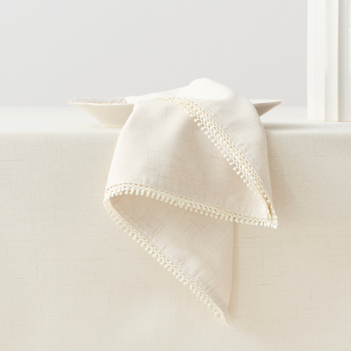 French Perle Natural 19x19 Napkins, Set of 4