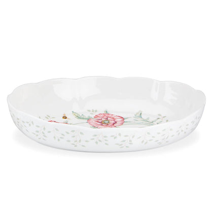 Butterfly Meadow Scalloped Oval Baker