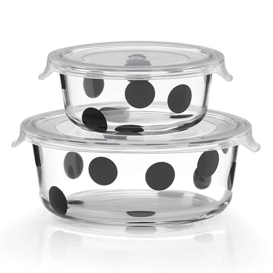 Deco Dot 2-Piece Round Food Storage Set