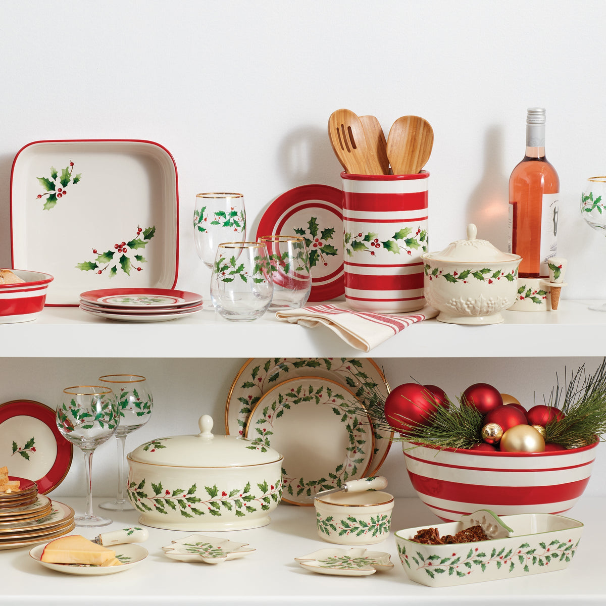 Holiday Stemless Wine Glasses, Set of 4