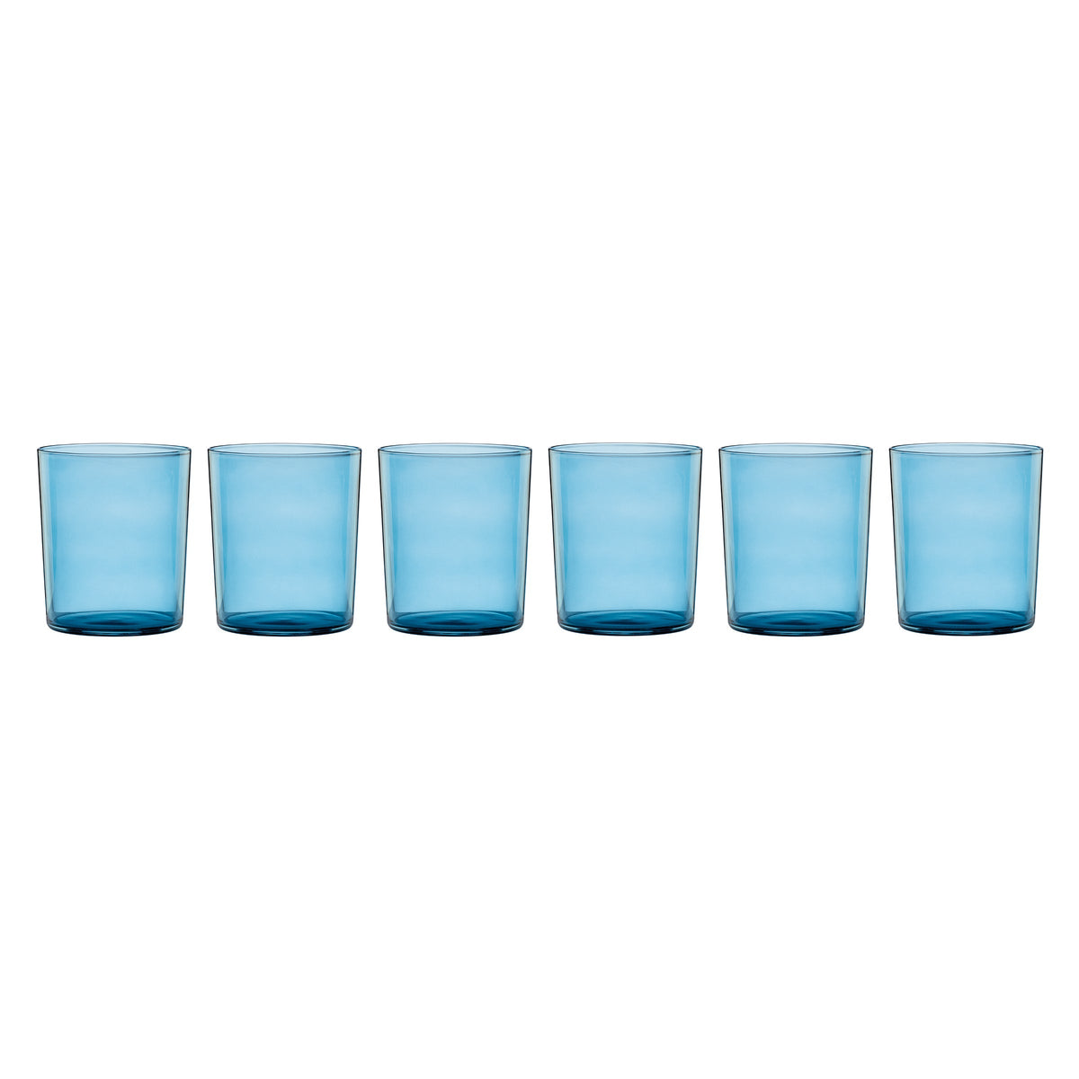 Stackable Blue Tall Glasses, Set of 6