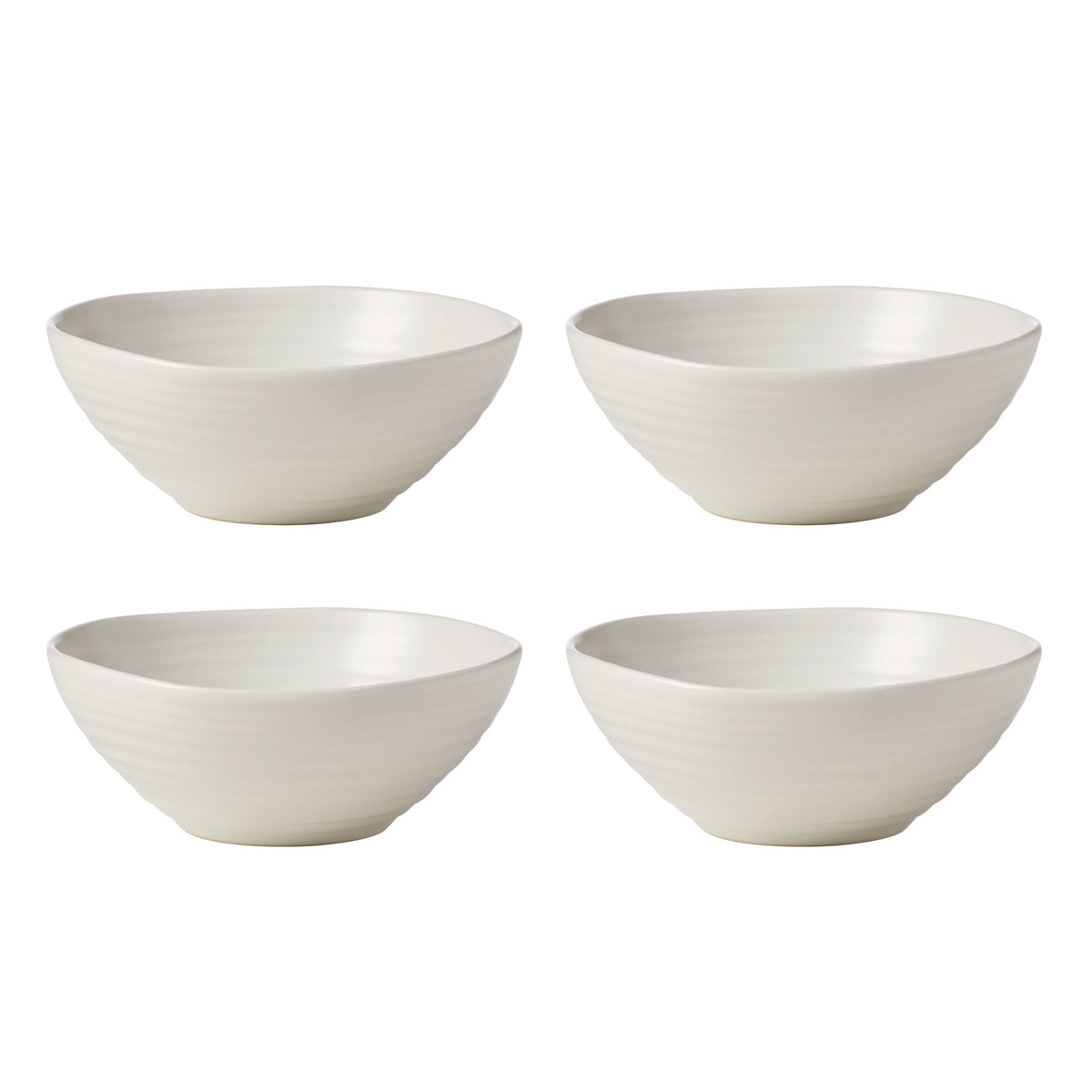 Ridge White 12-Piece Dinnerware Set