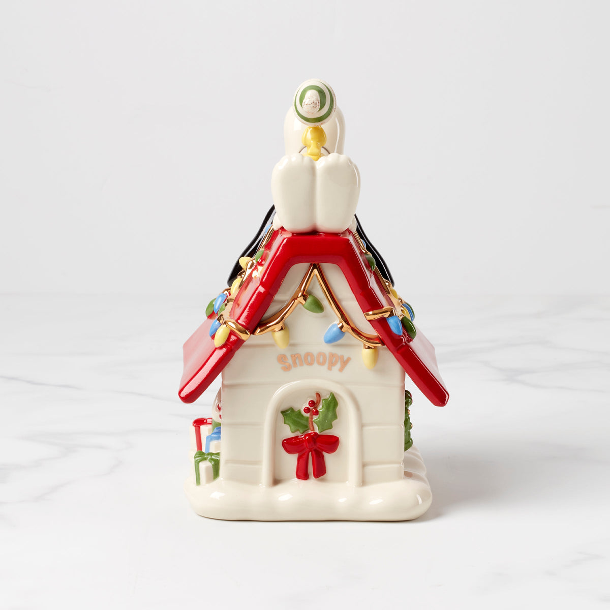Snoopy Christmas Covered Candy Dish
