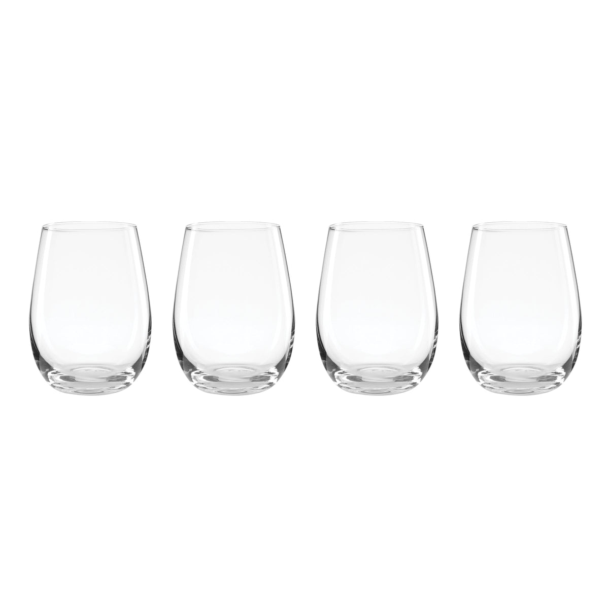 5 O'Clock Stemless Wine Glasses, Set of 4