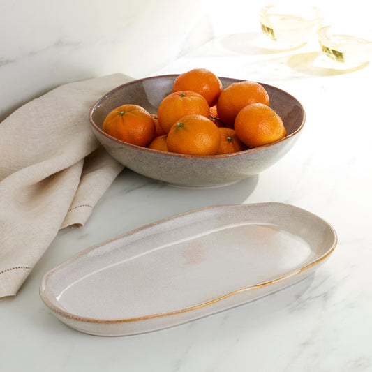 Organic Shades Oatmeal 2-Piece Serving Set