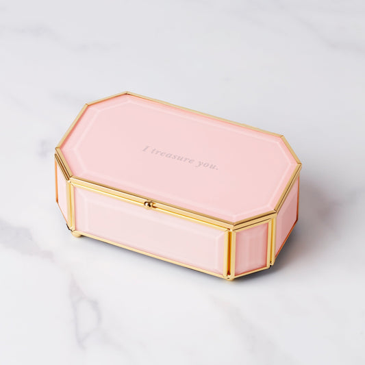 "I Treasure You" Pink Jewelry Box