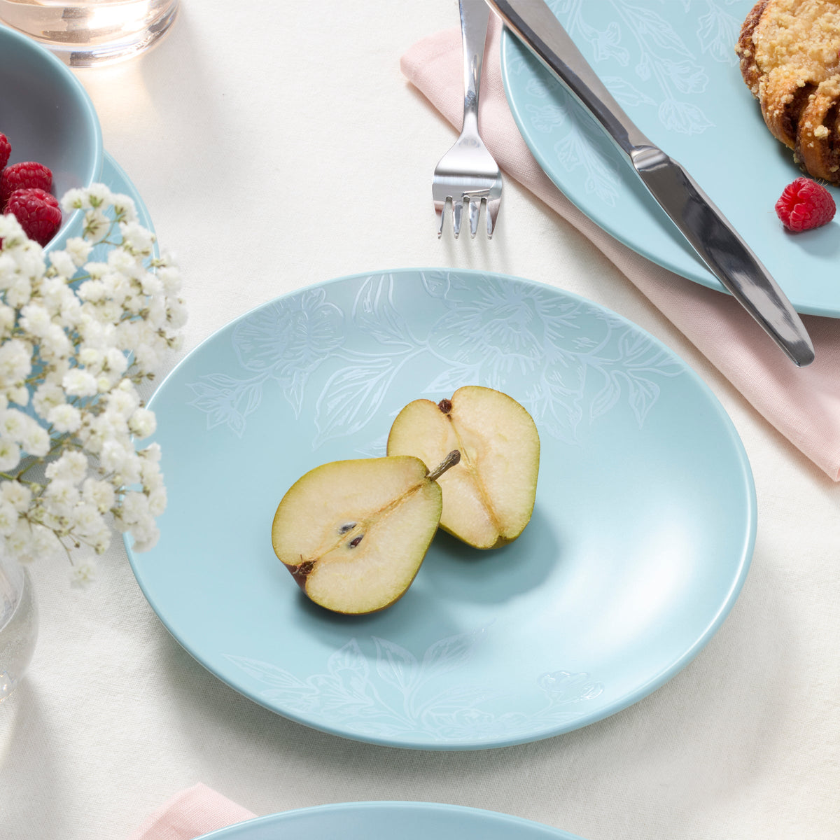 Roseto French Blue 12-Piece Dinnerware Set