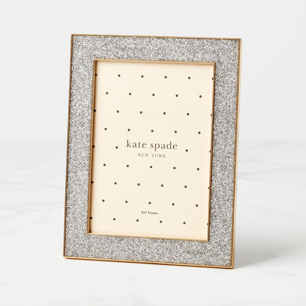 Sitting Pretty Silver Glitter 5x7 Photo Frame