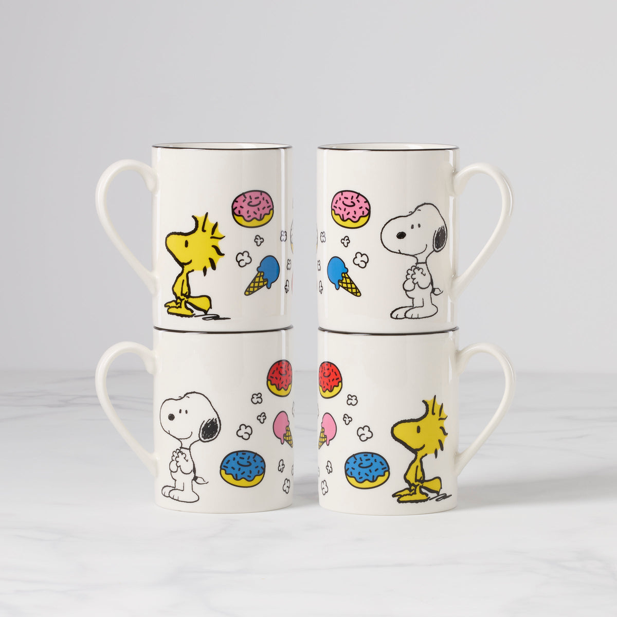 Chef Snoopy Mugs, Set of 4