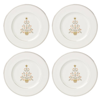 Federal Platinum Tree Accent Plates, Set of 4