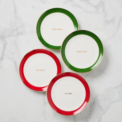 Evergreen Rim Accent Plates, Set of 4
