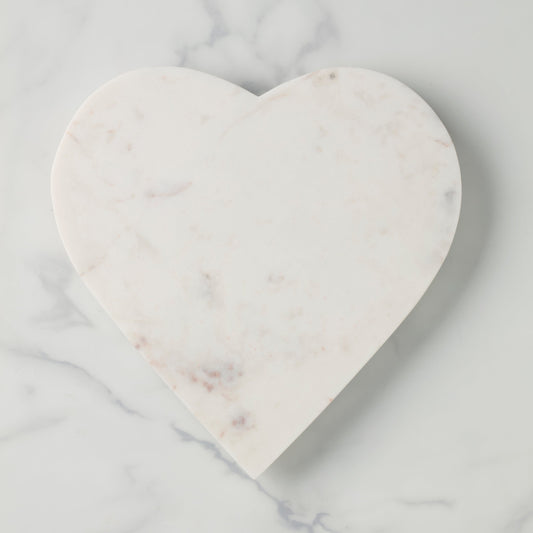 White Marble Heart Shaped Serving Board
