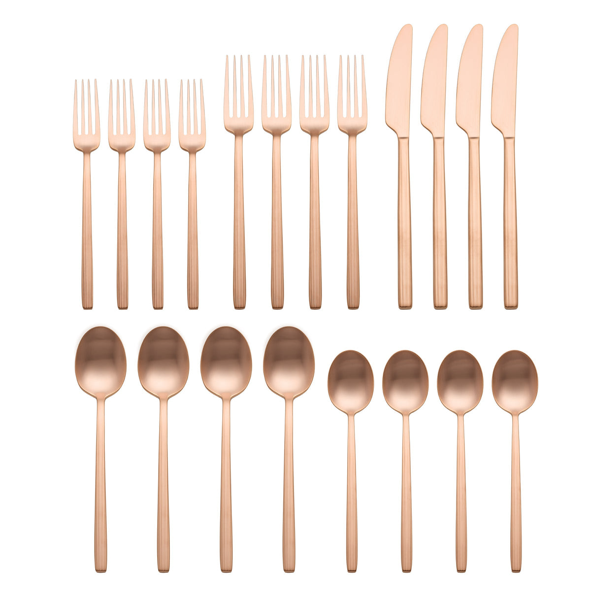 Dean Rose Gold Satin 20-Piece Flatware Set