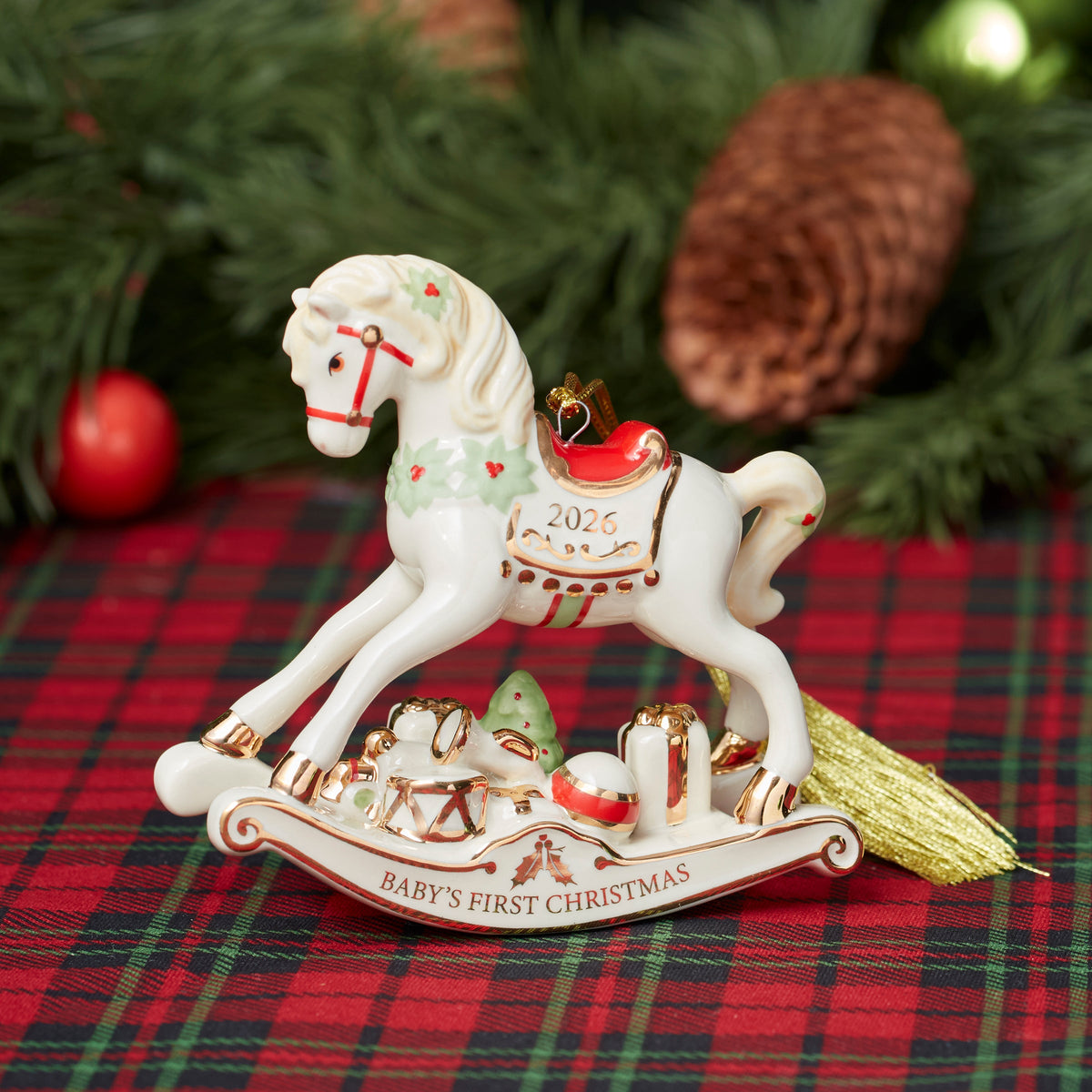2026 Baby's 1st Christmas Vintage Rocking Horse Ornament