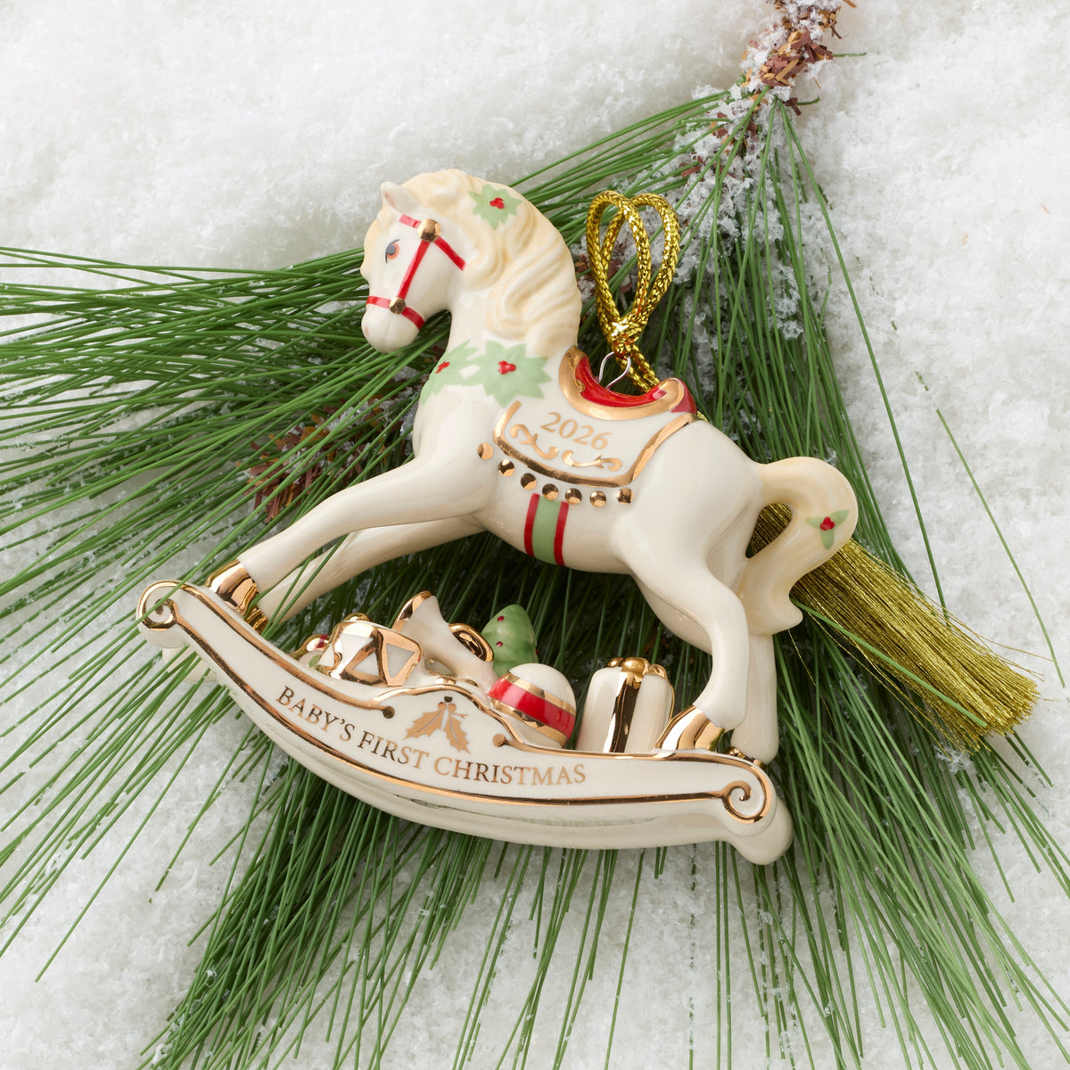 2026 Baby's 1st Christmas Vintage Rocking Horse Ornament