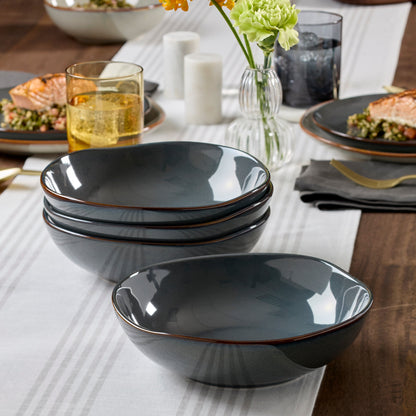 Organic Shades Gray Pasta Bowls, Set of 4