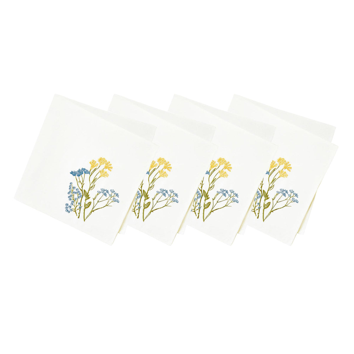 Wildflowers Border Dinner Napkins, Set of 4