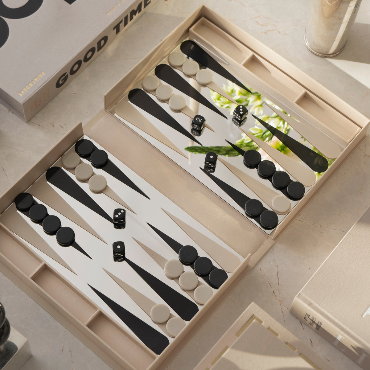 The Art Of Backgammon Mirror Board Game