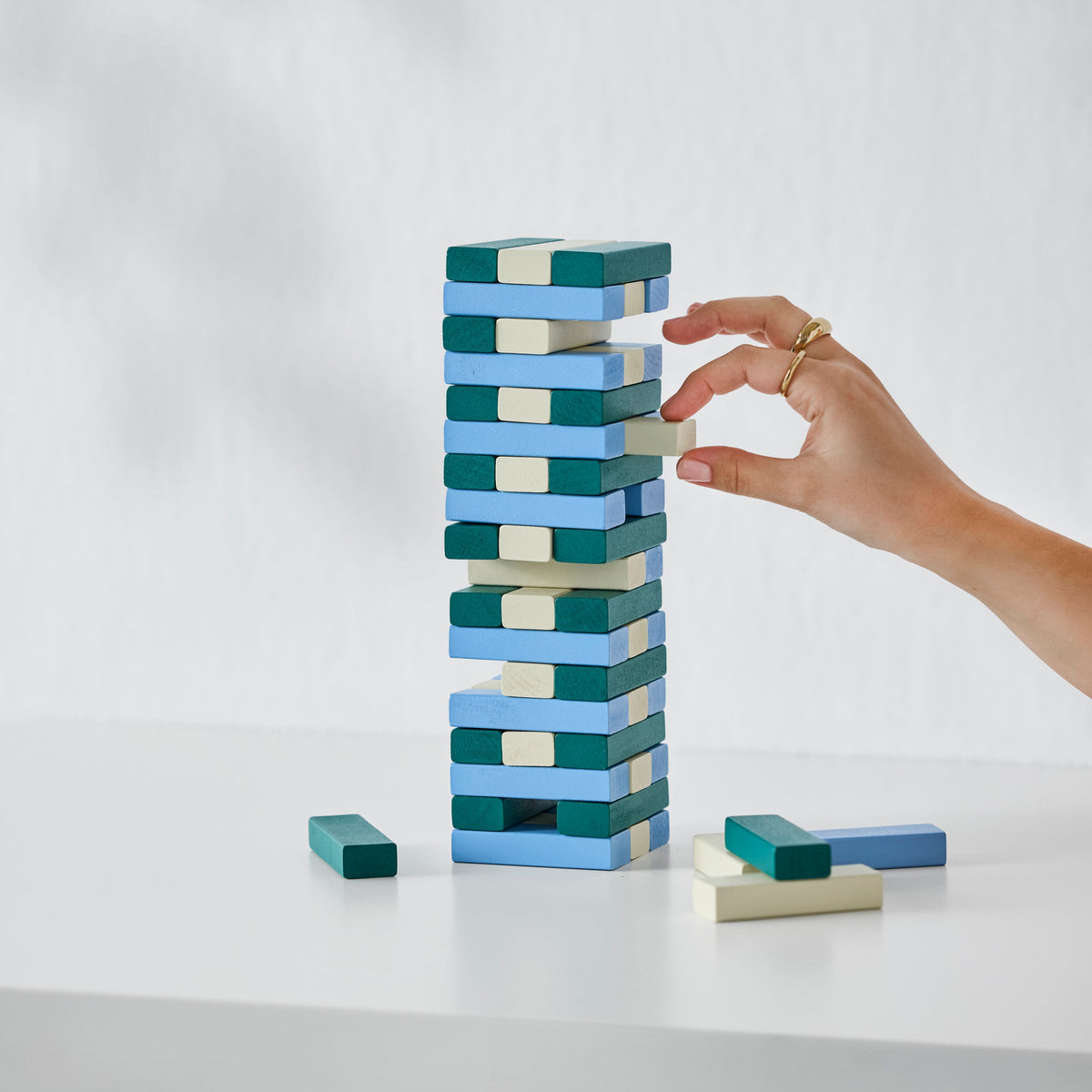 Blue Tumbling Tower Game