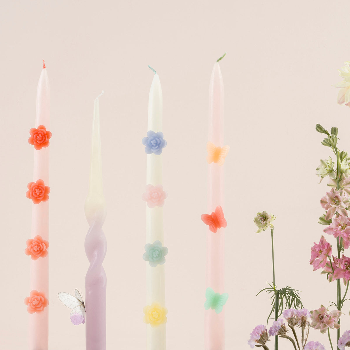 Butterfly Taper Candles, Set of 2