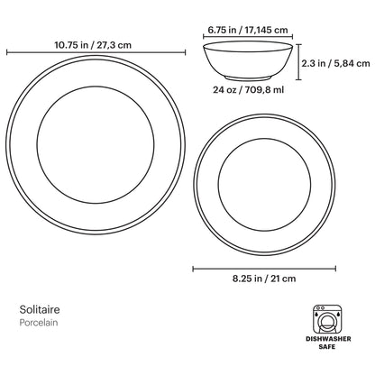 Solitaire 12-Piece Dinnerware Set